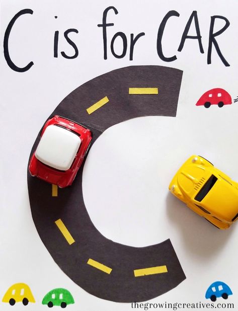 C Is For Car, Letter Of The Week Activities, Letter C Activities, Letter C Crafts, Letter B Activities, Letter Activity, Alphabet Activities Kindergarten, Alphabet Crafts Preschool, Car Letter