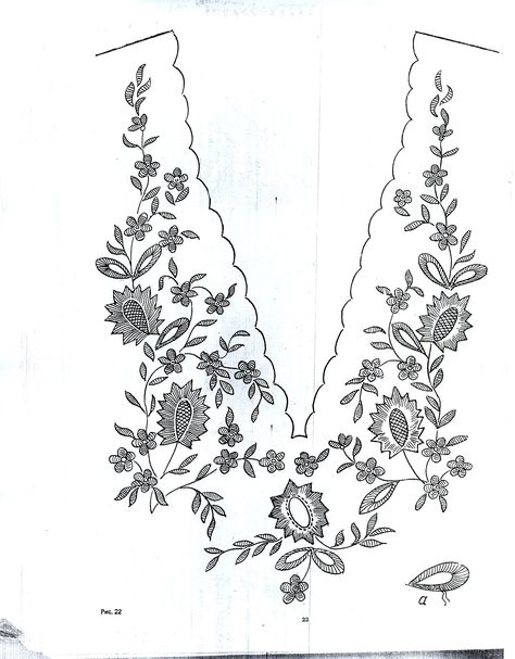 Liz Cooksey, Drawing Fabric, Neckline Embroidery, Tropical Florals, Lawn Design, Trumpet Vine, Neck Designs For Suits, Embroidery Stitches Tutorial, Embroidery Neck Designs