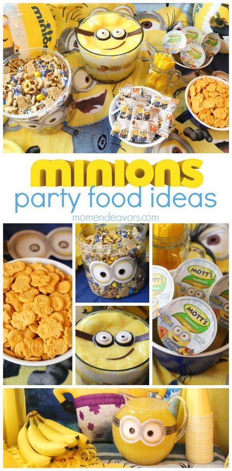 Minions Party Food Ideas Minion Party Food, Minions Party Ideas, Minion Party Theme, Despicable Me Party, Minions Party, Minion Theme, Minion Birthday Party, The Minions, Party Food Ideas