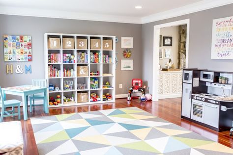 Stylish Playroom, Modern Playroom, Childrens Rooms, Diy Playroom, Colorful Playroom, Basement Playroom, Girls Playroom, Toddler Playroom, Kids' Playroom