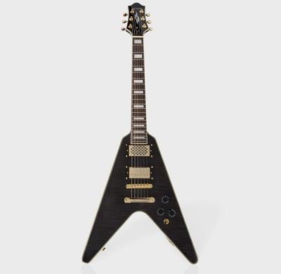 ESP Guitars for Paul Smith | Black V-Shape Travel Size Electric Guitar Esp Guitars, Guitar Pics, Flying V, Gibson Custom Shop, Guitar Solo, Blank Space, Cool Guitar, Paul Smith, Travel Size