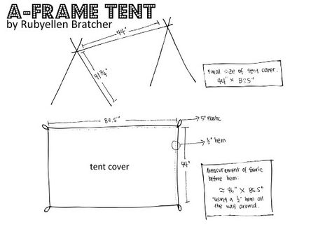 DIY: A-frame tent A Frame Tent Diy, Diy A Frame Tent, Canvas Tent Diy, Pvc Pipe Tent, Tent Over Bed, Cozy Tent, Diy Kids Tent, A Frame Tent, Goods Design