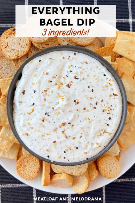 Breakfast Dips, Diy Dressings, Everything Bagel Dip, Bagel Dip, Homemade Appetizer, Party Bites, Chips And Dip, Salsa Recipes, Party Dip