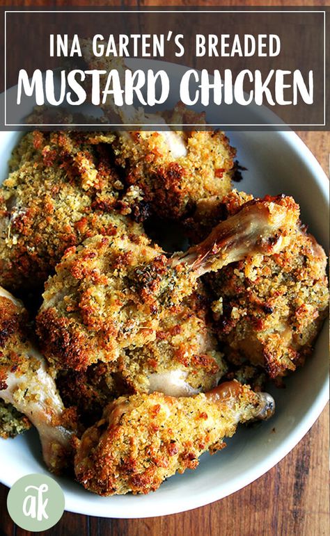 Mustard Roasted Chicken, Herbed Bread, Bread Crumb Chicken, Roasted Chicken Legs, Easy Chicken Salad, Ina Garten Recipes, Roasted Chicken Thighs, Chicken Legs, Chicken Thigh Recipes