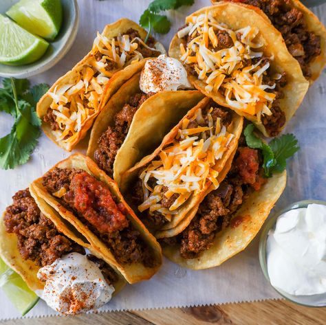 Ground Beef Tacos Soft Shell Taco, Ground Beef Taco Recipe, Beef Taco Recipe, Taco Recipes Ground Beef, Taco Beef, Ground Beef Taco, Beef Tacos Recipes, Taco Meat Recipes, 30 Minute Meals Easy