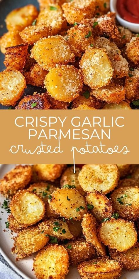 Dinner Recipes For Family With Potatoes, Crispy New Potatoes Recipes, Starch Dinner Sides, Easy Tasty Side Dishes, Healthy Potato Side Dishes For Dinner, Easy To Cook Healthy Meals, Veggie Sides For Dinner, Extra Crispy Parmesan Crusted Roasted Potatoes, Crusted Parmesan Potatoes