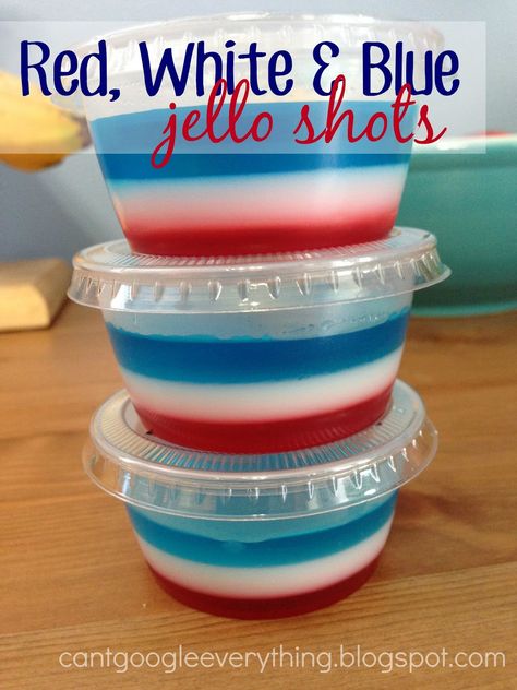 Red White and Blue Jello Shots by @blogginginpa Pin now to keep in mind for next years 4th of July party! Red White And Blue Jello, Blue Jello Shots, Fourth Of July Drinks, Layered Jello, Blue Jello, Pudding Shots, Jello Shot Recipes, 4th Of July Desserts, Fourth Of July Food