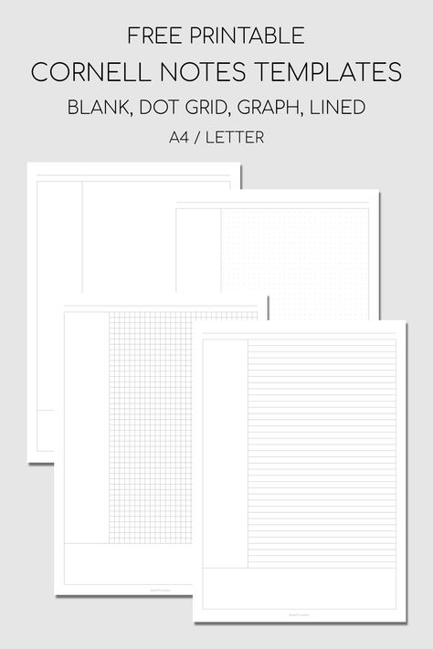 Good Notes Pages Templates, Digital Cornell Notes, Notes Layout Printable, Goodnotes Cornell Notes, Revision Templates Free Printable, Goodnotes Note Template Free, Goodnotes Writing Template, Paper For Goodnotes Free, Free Cornell Notes Template