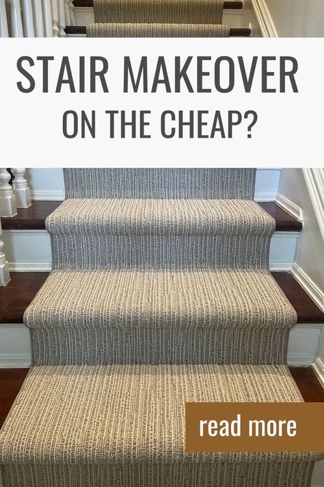 a stair runner in gray color Basement Steps, Stair Runner Installation, Outside Stairs, Staircase Remodel, Buying Carpet, Diy Stairs, Carpet Installation, Stair Runners, Diy Carpet