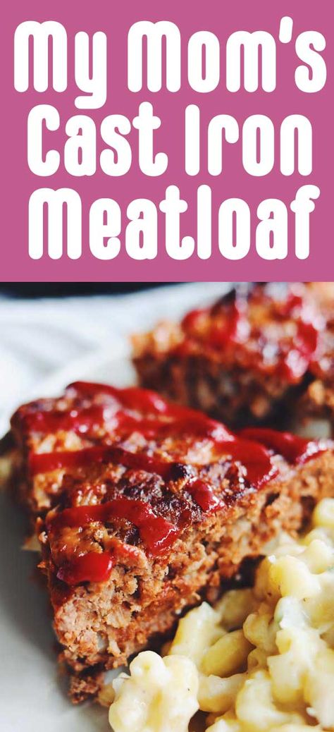 Skillet Meatloaf, Grilled Meatloaf, Mom Cast, Beef Ribs Recipe, Classic Meatloaf Recipe, Iron Skillet Recipes, Cast Iron Skillet Recipes, Cast Iron Recipes, Meatloaf Recipe