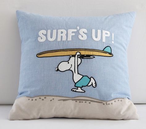 Surf Room Decor, Snoopy Drawing, Surf Room, Environmental Management, Canvas Pillow, House Room, Surfs Up, Nursery Bedding, Kids Bedding