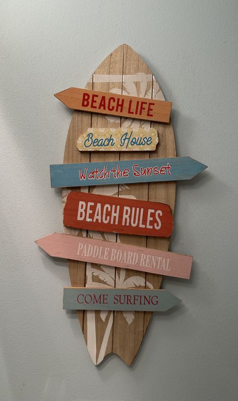 Beach Signage, Tropical Signs Ideas, Surf Signage, Surf Report Sign, Coastal Directional Signs, Tiki House, Beach Signs Wooden Directions, Sailing Decor, Beach Rules