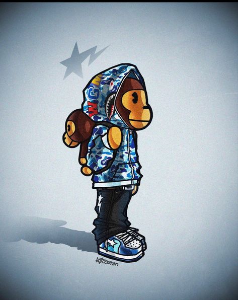 Roadman Wallpapers, Bape Cartoon, Bape Art, Trippy Cartoon, Jordan Logo Wallpaper, Kaws Wallpaper, Album Artwork Cover Art, Anime Rapper, Baby Milo