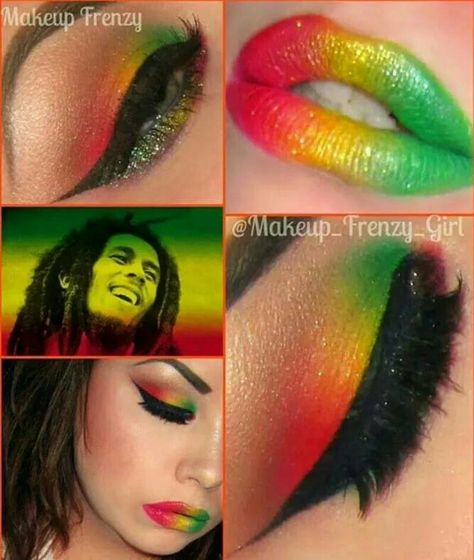 Bob marley Bob Marley Birthday, Rasta Party, Jamaican Party, Rasta Nails, Reggae Party, Jamaica Trip, Rave Makeup, Rasta Colors, Disney Makeup