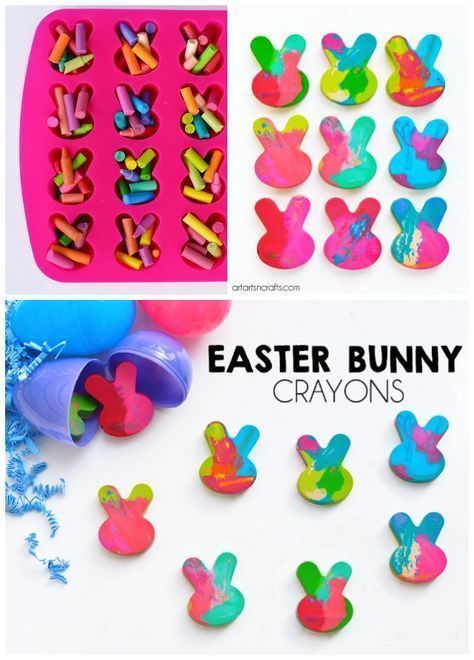 How To Make Easter Bunny Crayons - Perfect for an easy non-candy Easter egg filler! Bunny Crayons, Arts N Crafts, Easter Egg Hunt Party, Egg Hunt Party, Easter Egg Fillers, Easter Hunt, Easter Birthday, Toddler Easter, Easter Time