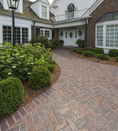 The title image features Town Hall walkway pavers.     Whether your home is old and new, it may have the characteristics of a traditional home. Your front walkway contributes so much to this aesthetic. If your walkway is […] Red Brick Paving, Entrance Walkway, Walkway Pavers, Red Brick Pavers, Paver Sidewalk, Brick Paver Driveway, Cobblestone Pavers, Brick Sidewalk, Hall Entrance