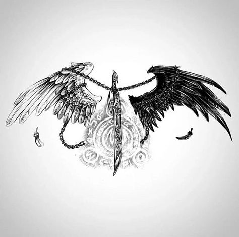 Chest Neck Tattoo, Wing Tattoo Men, Devil Wings, Sketch Style Tattoos, Gangsta Tattoos, Back Of Neck Tattoo, Wrist Tattoos For Guys, Neck Tattoo For Guys, Wing Tattoo