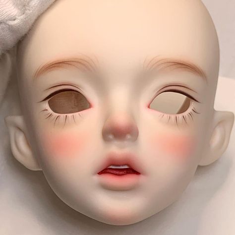 Bjd Face Up Ideas, Bjd Doll Face, Scrap Dress, Bjd Face, Bjd Faceup, Makeup Content, Jelly Art, Clay Sculptures, Doll Aesthetic