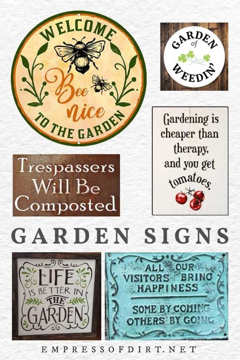 60 Garden Sign Ideas—Funny, Sweet, & Practical | Empress of Dirt Garden Sayings And Quotes, Greenhouse Sign, Garden Sign Ideas, No Solicitors Sign, Garden Signs Diy, Garden Quotes Signs, Honey Harvest, Material Drawing, Funny Garden Signs