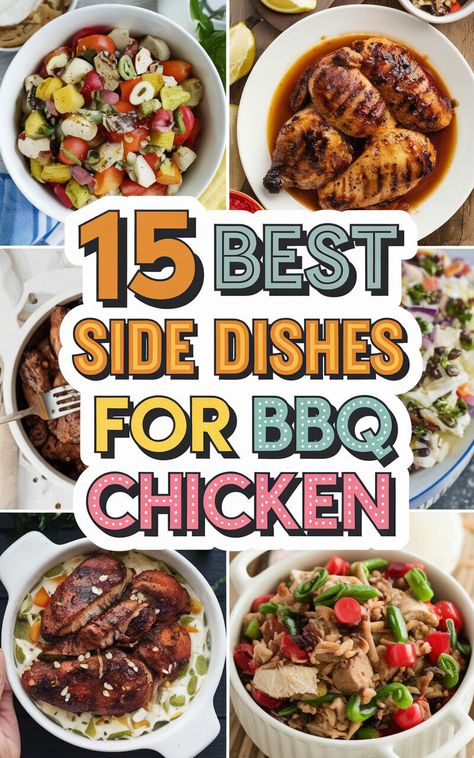 From Salads to Grilled Veggies, Here's What to Serve with BBQ Chicken! 🥗🍆 #BBQChicken #SideDishInspiration #Foodie Bbq Chicken Meals Sides, Beer Can Chicken Sides Dishes, What To Serve With Bbq Chicken, Bbq Chicken Side Dishes, Bbq Chicken Sides, Grilled Chicken Sides, Grilled Sweet Potato Fries, Grilled Watermelon Salad, Chicken Sides