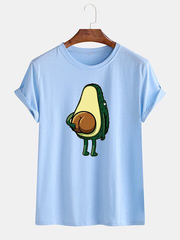 Mens Funny Style Dinosaur Cartoon Printed Short Sleeve Shirts Best Online - NewChic Cartoon Avocado, Tshirt Graphics, Egyptian Design, Make Money Now, Short Sleeve Pattern, Tee Shirt Homme, Casual Clothes, Fashion Website, Funny Cartoon