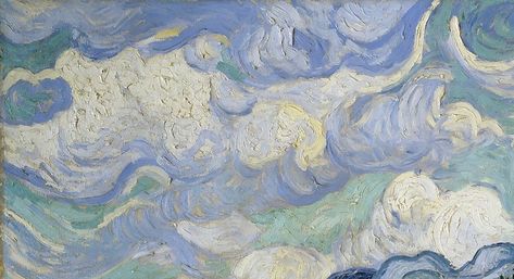 Close-up of sky in the painting "Wheat Field With Cypresses" - 1889 by Vincent Van Gogh. Wheat Field With Cypresses, John Baldessari, Google Art Project, Arte Van Gogh, Louise Bourgeois, Wheat Field, William Turner, Art Van, Van Gogh Paintings