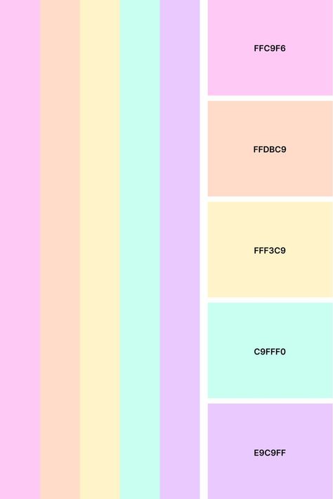 Pastel Color Palette perfect for your next design project! Use this to take inspiration from or just save it for later! Candyland Color Palette, Cotton Candy Color Palette, Ipad Things, Adobe Design, Pastel Color Palette, Pastel Color Schemes, Cotton Candy Colors, Pastel Colour Palette, Pony Town