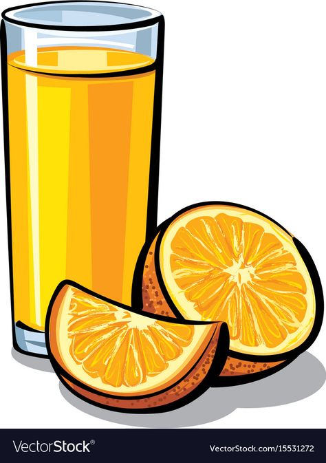 Glass Of Orange Juice Drawing, Orange Juice Drawing, Orange Juice Illustration, Juice Drawing, Juice Clipart, Juice Cartoon, Nursery Orange, Sliced Oranges, Healthy Food Activities