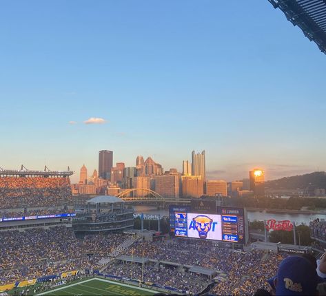 Pittsburgh University Aesthetic, University Of Pittsburgh Aesthetic, Pitt Aesthetic, Pitt College, Pittsburgh Aesthetic, Football Sunset, Pittsburgh University, Pitt University, Pitt Football