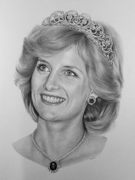 Famous People Portraits Drawings, Princess Diana Drawing Pencil, Celebs To Draw, Princess Diana Sketch, Princess Diana Drawing Art, Celebrity Portrait Drawing Pencil, Famous People Drawings, Realistic Drawings Of People, Celeb Sketches