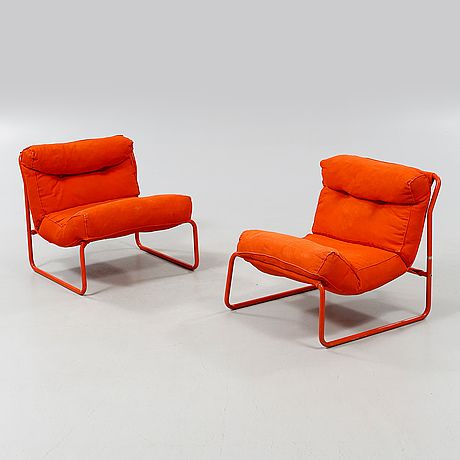 A pair of lounge chairs by Gillis Lundgren for Ikea, model "Pixi", 1970s. - Bukowskis Lounge Chairs, Lounge Chair, 1970s, Lounge, Google Search, Orange, White