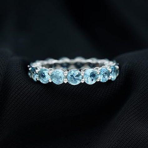 100% Natural and Certified Aquamarine symbolizing Purity - It is known to be a stone of courage which if worn brings calmness to the wearer. The birthstone for March born is the heavenly blue aquamarine. |christmasgift for women| eternityring | promisering | marchbirthstone | @MARCALLENLTD | Aqua Marine Ring, Aquamarine Gem, Womens Jewelry, Aqua Marine, Aquamarine Rings, Love Love Love, Anniversary Ring, Love Love, Anniversary Rings