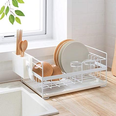 Kitchen Dish Rack, Casa Clean, Metal Storage Racks, Countertop Organization, Kitchen Gear, Cutlery Storage, Countertop Organizer, Organizing Hacks, Dish Drainers