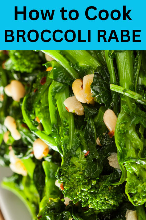 Discover how to make perfectly sautéed broccoli rabe (rapini) with this simple garlic-infused recipe! I'll guide you step-by-step on how to clean and cook it with extra virgin olive oil, garlic, lemon juice, and a touch of crushed red pepper (optional). Adjust the spice level to your liking for a dish that’s as flavorful as it is versatile. This easy family recipe, passed down from my Italian grandmother in southern Italy, is low-carb, vegetarian, vegan, and gluten-free. Broccoli Rob Recipe, Rapini Recipes Italian, Broccoli Rabe Recipes, Rapini Recipes, Blanching Broccoli, Italian Broccoli, Sauteed Broccoli Rabe, Sautéed Broccoli, Broccoli Rabe Recipe