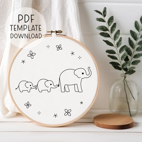 Elephant Family Embroidery Pattern Download, Mom and Baby Embroidery Pattern, Mom Embroidery Design, Boho Embroidery Design, Kids Embroidery Print Embroidery Design, Punch Pano, Embroidery Elephant, Mom Embroidery, Animal Embroidery Patterns, Elephant Embroidery, Kids Embroidery, Animals Embroidery, Boho Embroidery