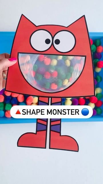 Shape Monster, Feed The Monster, Monster Shapes, Prek Teacher, Preschool Fall, Halloween Crafts Preschool, Monster Games, Prek Math, Crafts Preschool