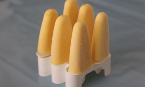 Creamy mango iceblocks - Kidspot Kids Food Crafts, All Vitamins, Homemade Popsicles, Ice Blocks, Ice Cream Popsicles, Popsicle Recipes, Bake Desserts, Different Vegetables, Ice Creams