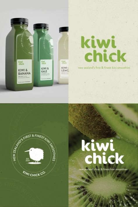 Healthy Food Brand Identity, Smoothie Brand Design, Food Logo Design Identity Branding, Kiwi Packaging, Smoothie Logo Design, Acai Branding, Juice Brand Logo, Juice Branding Design, Smoothie Branding