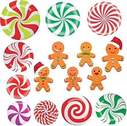 Amazon.com : Candyland Christmas Decorations Candy Land Theme Classroom, Gumdrop Decorations, Christmas Candy Land Theme, Candyland Christmas Decorations, Gingerbread Cutouts, Christmas Candy Land, Winter Bulletin Board, Royal Icing Templates, Winter Bulletin