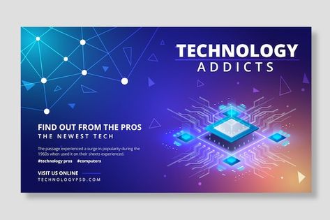 Event Advertisement, Technology Event, Creative Office Decor, Creative Banners, Banner Design Inspiration, Vector Technology, Business Poster, Futuristic Background, Business Banner