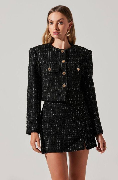 Tweed Outfit Women, Tweed Set Outfit, Tweed Cropped Jacket, Tweed Jacket And Skirt, Tweed Skirt Suit, Tweed Outfit, Tweed Set, Tweed Suit, Tweed Mini Skirt