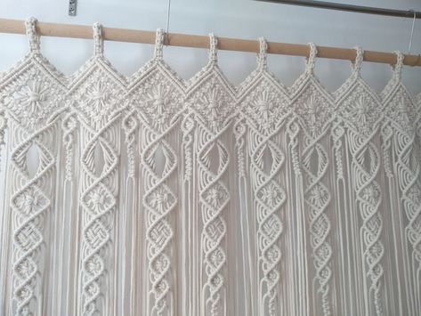 Macrame Window Curtain, Door Covering, Macrame Room Divider, Macrame Room, Door Coverings, Room Divider Curtain, Macrame Wall Hanging Patterns, Macrame Curtain, Large Macrame Wall Hanging