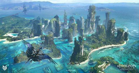 ArtStation - HFW - San Francisco #1, Erik van Helvoirt Horizon Forbidden West, All Godzilla Monsters, Apocalypse Art, Sci Fi Environment, Floating City, Forbidden West, Fantasy Drawings, West Art, Landscape Concept