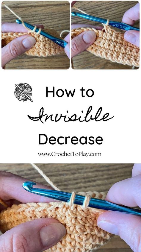 Learn the handy invisible decrease stitch and improve your crochet skills, especially when making amigurumi! Helpful tips and photos. Decrease Crochet, Invisible Decrease Crochet, Invisible Decrease, Stitch Tutorial, Your Crochet, The Invisible, New Hobbies, Learn To Crochet, Crochet For Beginners