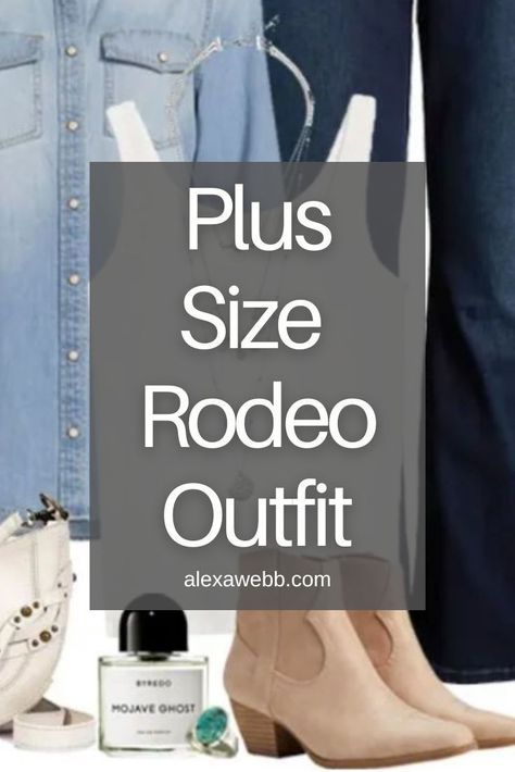 Plus Size Rodeo Outfit 1 - A Western plus size outfit idea for country music concerts and rodeos. Alexa Webb Rodeo Outfits For Women Summer Plus Size, Plus Size Beth Dutton, Pink Cowgirl Outfit Plus Size, Rodeo Outfits For Black Women Plus Size, Plus Size Nashville Outfits Summer, What To Wear To A Rodeo, Cowgirl Outfits Plus Size, Plus Size Rodeo Outfits For Women, Curvy Western Outfits