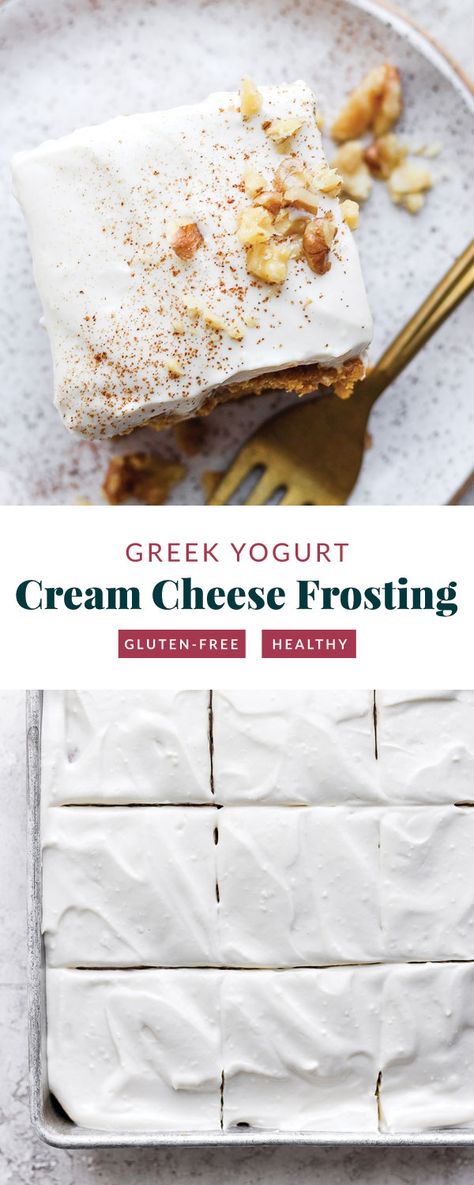 This Greek yogurt cream cheese frosting is the most delicious healthy cream cheese frosting we've ever had! Cream Cheese Yogurt Frosting, Protein Cream Cheese Frosting, Healthier Cream Cheese Frosting, Freezing Cream Cheese, Greek Yogurt Cream Cheese, Healthy Cream Cheese Frosting, Yogurt Cream Cheese, Cinnamon Roll Frosting, Healthy Frosting