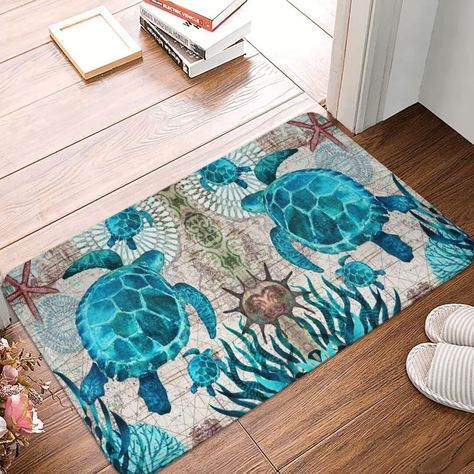 PRICES MAY VARY. Small Rug Size: Our small area rug with the size 24"Wide x 36" Long/60x90cm. Nautical theme entryway rugs indoor is perfect for the bathroom decor.The entryway rug has super water absorption, which can quickly and effectively absorb water. Green Throw Carpet for Entry: Our nautical theme floor carpet for indoor front entrance is made of polyester,super soft flannel and comfortable. highly absorbent, and quick drying.There will be a feeling of support and more comfort when you st Pet Feeding Area, Nautical Map, Kitchen Mats Floor, Sea Theme, Entrance Mat, Dog Mat, Area Carpet, Door Mats, Shower Floor