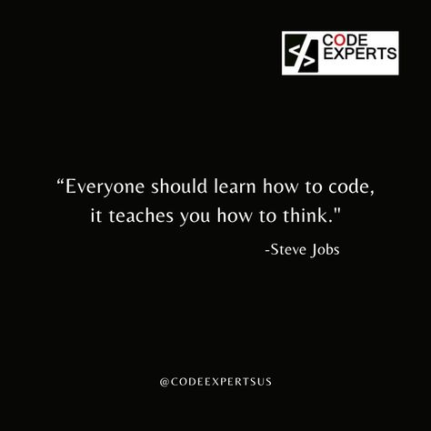 Coding isn't just for programmers anymore. Join the millions of people who are using it to sharpen their minds and stay ahead of the curve. �📈👨‍💻 #coding #lifelonglearning #stevejobs #codingquotes #codingmotvation #motivation #quotes #motivationquotes #programming #selfimprovement Programming Motivation Wallpaper, Coding Quotes Programming, Coding Motivational Quotes, Coding Quotes Programming Love, How To Think Like A Programmer, Coding Quotes Programming Funny, Coding Quotes, Steve Jobs Quotes, Fun Quotes