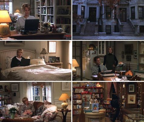 "You've Got Mail" | Cinema Style: 20 Unforgettable American Movie Interiors | Apartment Therapy You've Got Mail Apartment, Movie Set Aesthetic, Movie Interior, Cozy Movies, Movie Houses, American Movie, Nora Ephron, Movie Decor, Nancy Meyers