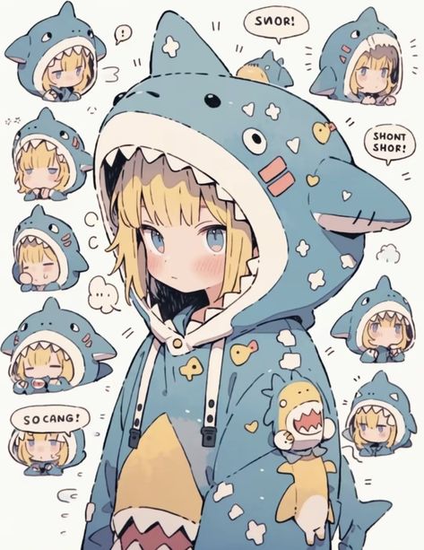 Cute Shark Outfit, Human Shark Character Design, Shark Human Oc, Shark Hoodie Drawing, Shark Onesie Drawing, Polygon Mask, Anthro Shark, Shark Character Design, Shark Oc